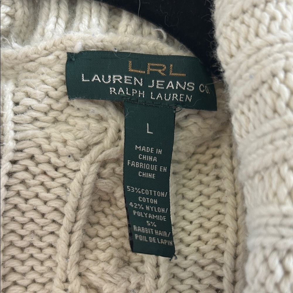 Lauren Ralph Lauren Cream Cable Knit Cardigan - Picture 2 of 8